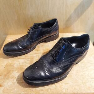 Donald J Pliner Maris-SXSX Men's US 10.5 Black Leather Oxford Dress Shoes